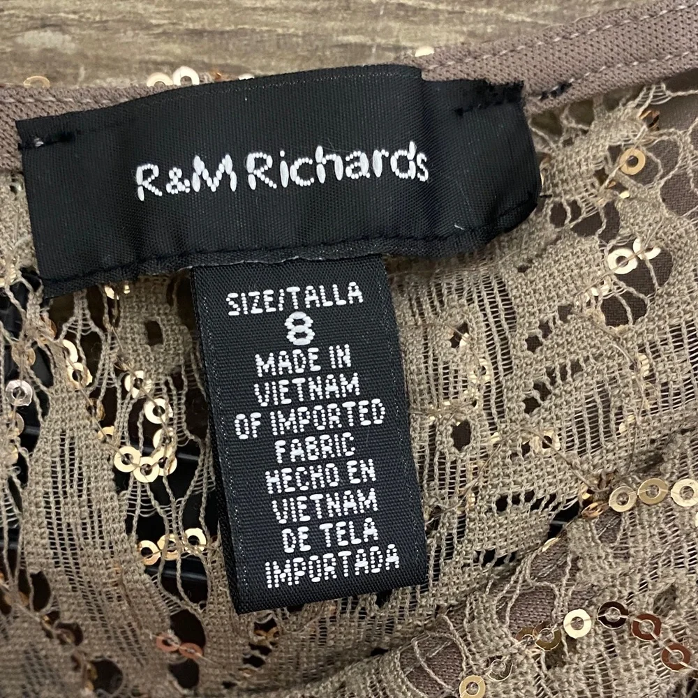 R&M Richards Gold and Brown Pantsuit size 8 - Picture 12 of 13